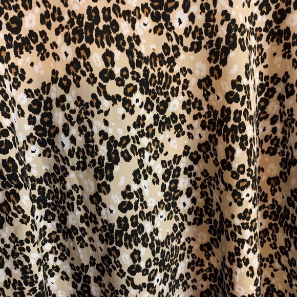 Lane Bryant Leopard Print Blouse Short Sleeve Brown Tan Plus Size 18 - Picture 4 of 8